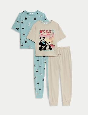 Çocuk Krem Saf Pamuklu 2'li Pijama Takımı (6-16 Yaş)