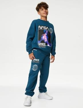 Erkek Çocuk Mavi Regular Fit NASA™ Eşofman Altı (6-16 Yaş)
