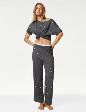 Kadın Gri Cool Comfort™ Kısa Kollu Pijama Takımı
