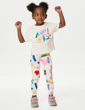 Kız Çocuk Multi Renk Desenli Legging Tayt (2-7 Yaş)