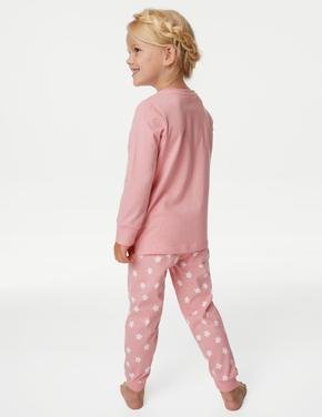 Çocuk Pembe Saf Pamuklu Bluey™ Pijama Takımı (1-7 Yaş)
