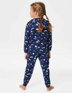 Çocuk Lacivert Saf Pamuklu 2'li Pijama Takımı (1-8 Yaş)