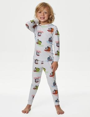 Çocuk Mavi Thomas & Friends™ Uzun Kollu Pijama Takımı (1-7 Yaş)