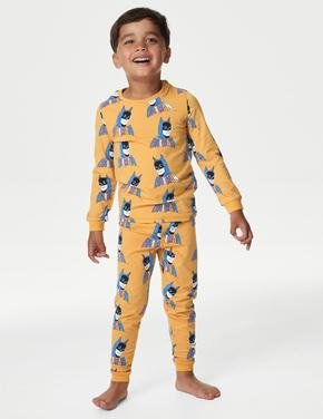 Çocuk Turuncu Batman™ Uzun Kollu Pijama Takımı (3-12 Yaş)