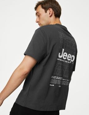 Erkek Siyah Saf Pamuklu Jeep™ T-Shirt