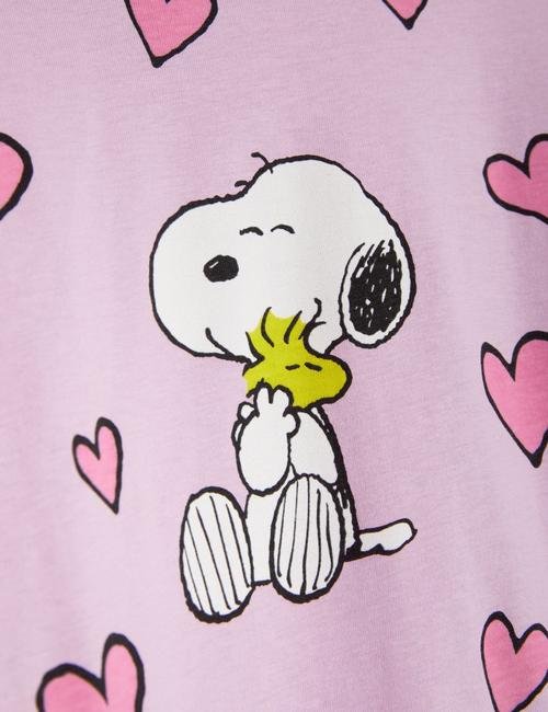 Pembe Saf Pamuklu Snoopy™ Pijama Takımı (6-16 Yaş)