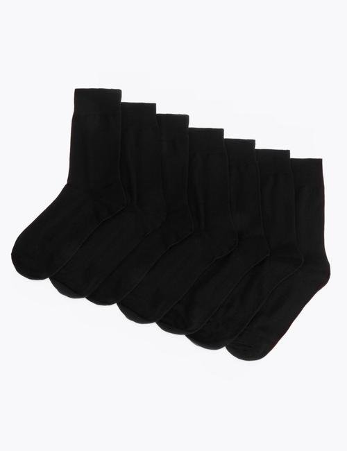 Siyah 7'li Regular Fit Çorap Seti