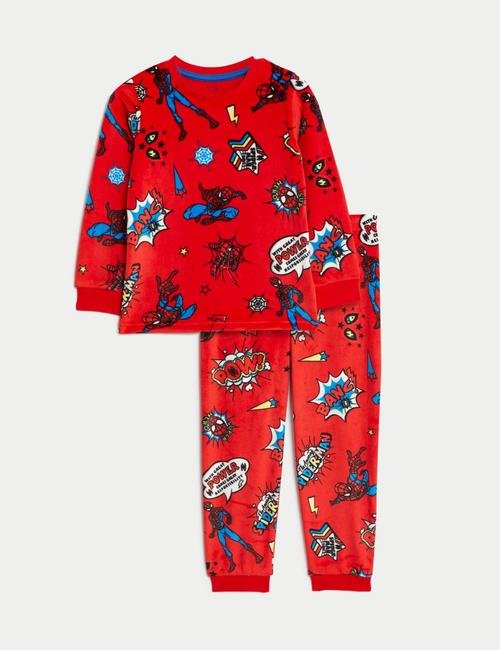 Kırmızı Spider-Man™ Uzun Kollu Kadife Pijama Takımı (2-7 Yaş)