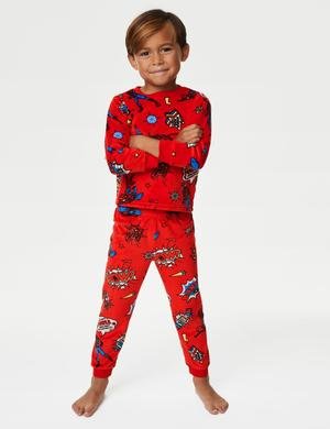 Spider-Man™ Uzun Kollu Kadife Pijama Takımı (2-7 Yaş)