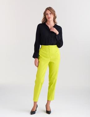 Kadın Yeşil Slim Fit Yüksek Bel Pantolon
