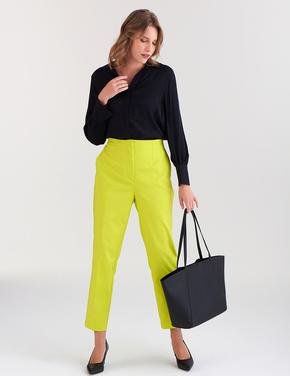 Kadın Yeşil Slim Fit Yüksek Bel Pantolon