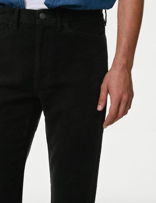 Siyah Saf Pamuklu Regular Fit Pantolon