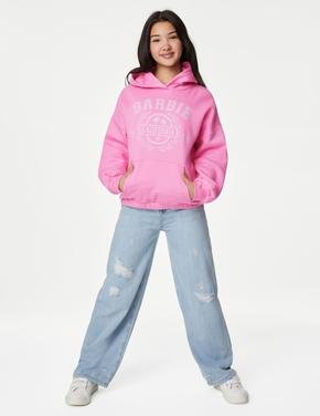 Kız Çocuk Pembe Barbie™ Kapüşonlu Sweatshirt (6-16 Yaş)