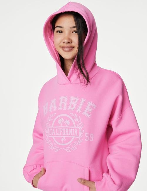 Pembe Barbie™ Kapüşonlu Sweatshirt (6-16 Yaş)