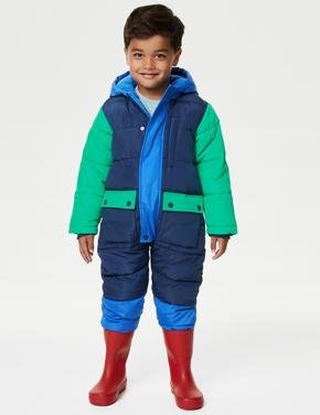 Erkek Çocuk Mavi Stormwear™ Kapüşonlu Kar Tulumu (2-7 Yaş)