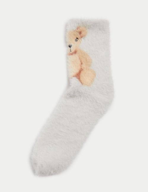 Bej Yumuşak Dokulu Spencer Bear™ Çorap