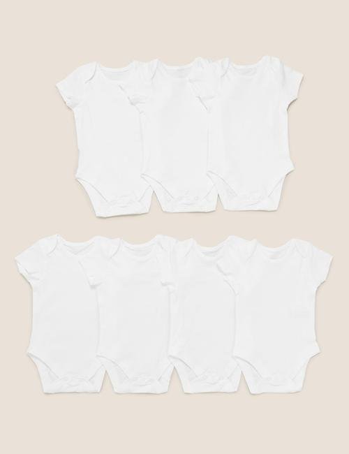 Beyaz Saf Pamuklu 7'li Bodysuit (0-3 Yaş)