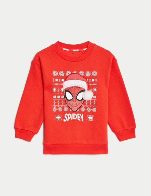 Kırmızı Spider-Man™ Yuvarlak Yaka Sweatshirt (2-7 Yaş)