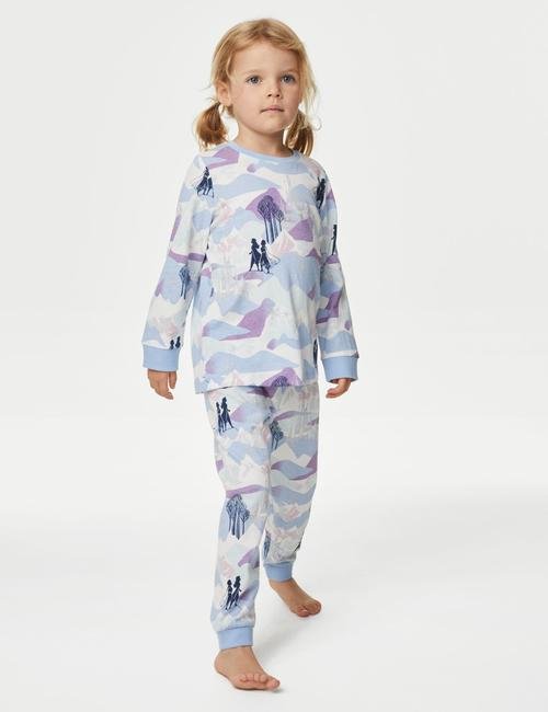 Mavi Saf Pamuklu Disney Frozen™ Pijama Takımı (1-8 Yaş)