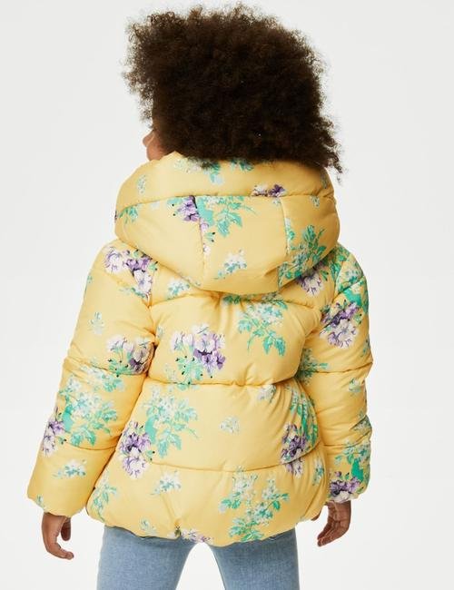 Sarı Çiçek Desenli Stormwear™ Puffer Şişme Mont (2-7 Yaş)