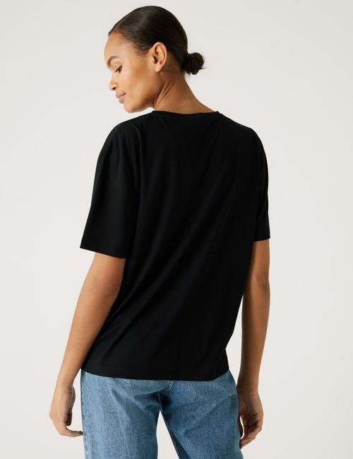 Siyah/Beyaz 2'li Relaxed Fit T-Shirt Seti