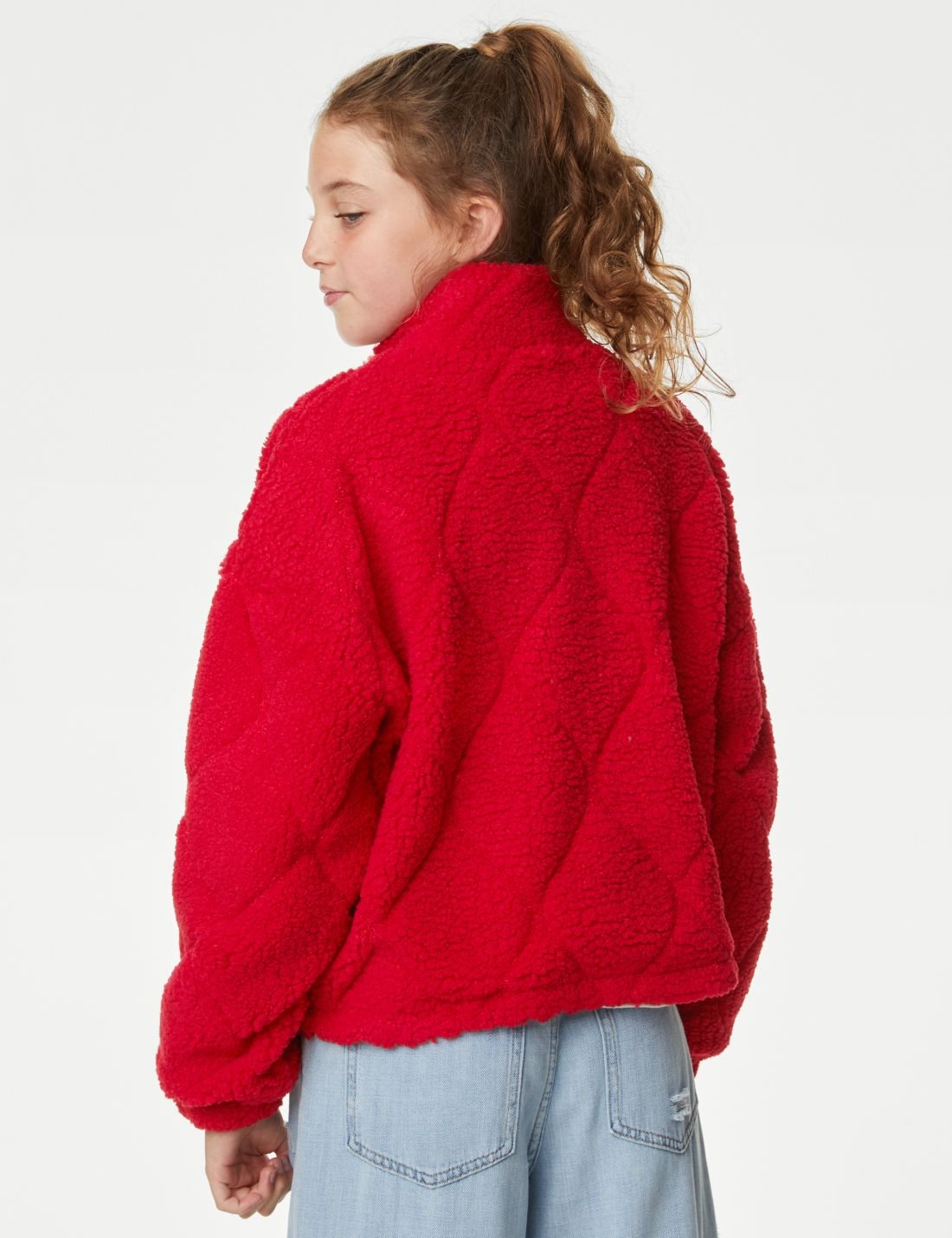 Fermuar Detaylı Borg Polar Sweatshirt (6-16 Yaş)