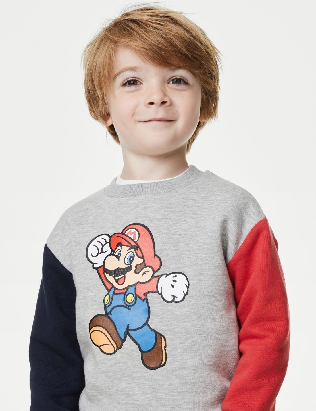 Super Mario™ Yuvarlak Yaka Sweatshirt (2-7 Yaş)