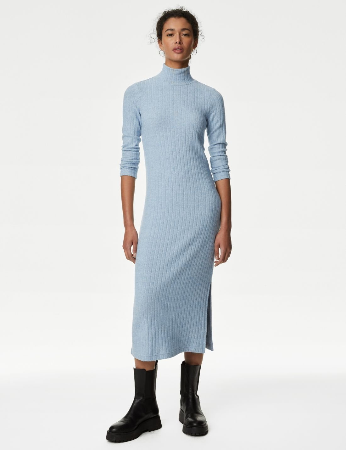Regular Fit Midi Triko Elbise