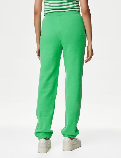 Neon Yeşili Regular Fit Yüksek Bel Jogger Eşofman Altı