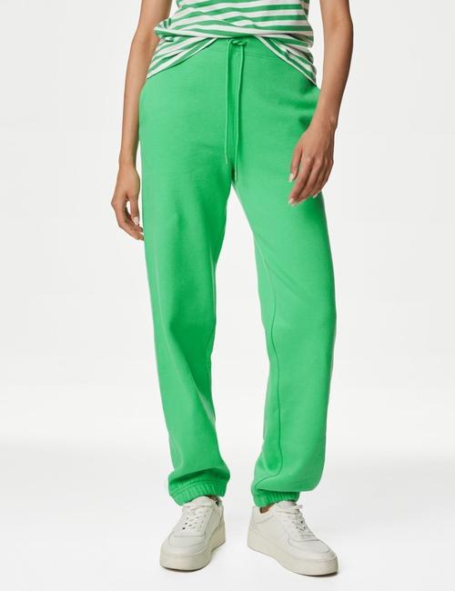 Neon Yeşili Regular Fit Yüksek Bel Jogger Eşofman Altı