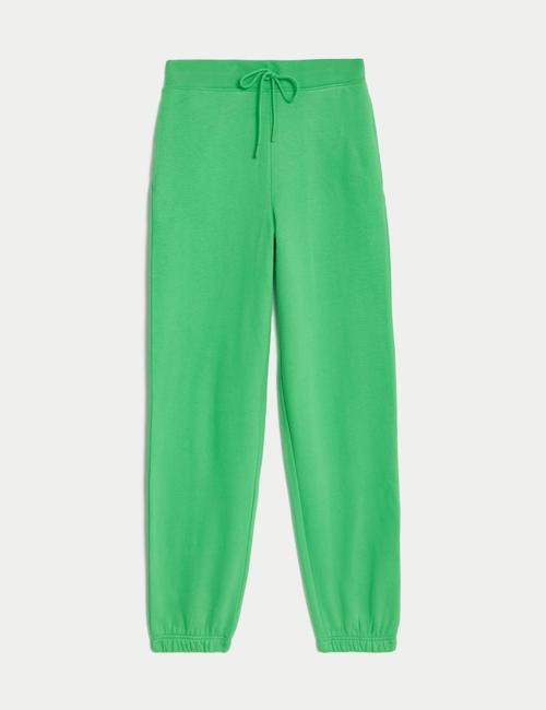 Neon Yeşili Regular Fit Yüksek Bel Jogger Eşofman Altı