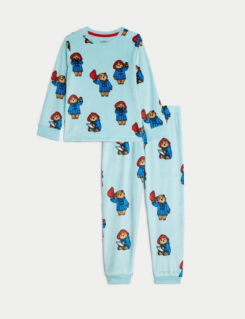 Mavi Paddington™ Uzun Kollu Kadife Pijama Takımı (1-7 Yaş)