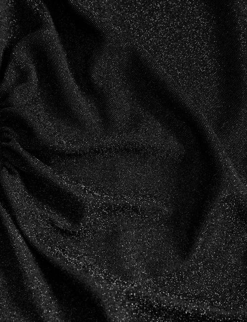 Siyah Regular Fit Sim Detaylı Mini Elbise