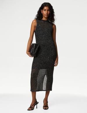 Regular Fit Midi Örme Elbise