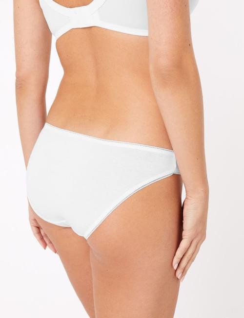 Beyaz 5'li Cotton Lycra® Bikini Külot Seti