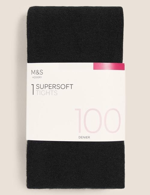 Siyah Yumuşak Dokulu 100 Denye Opak Külotlu Çorap