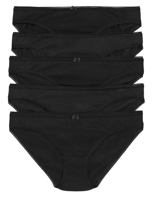 Siyah 5'li Cotton Lycra® Bikini Külot Seti