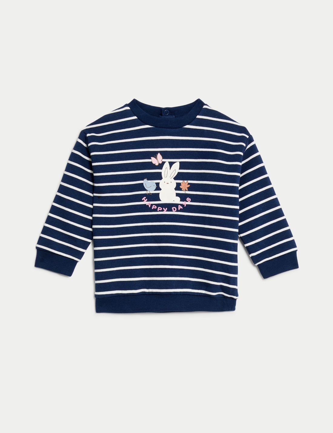 Tavşan Desenli Yuvarlak Yaka Sweatshirt (0-3 Yaş)