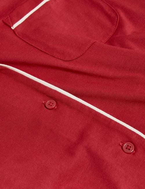Kırmızı Cool Comfort™ Uzun Kollu Pijama Takımı