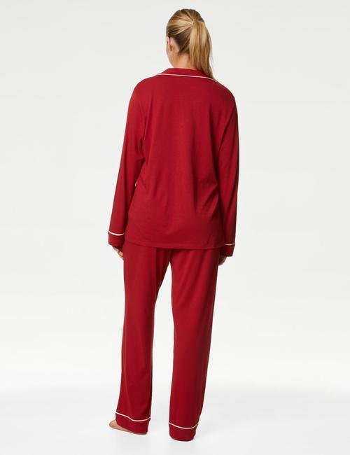 Kırmızı Cool Comfort™ Uzun Kollu Pijama Takımı