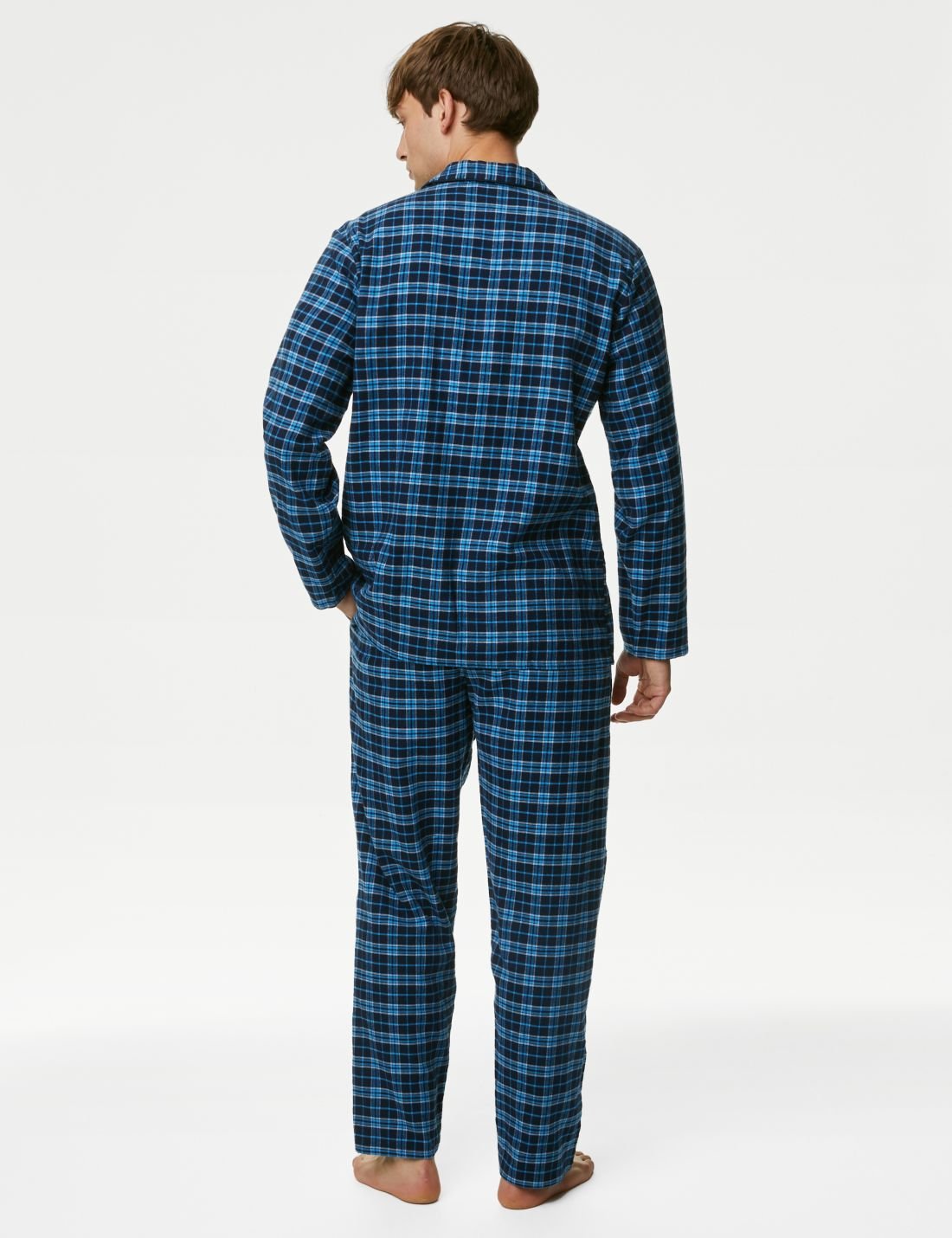 Saf Pamuklu Uzun Kollu Pijama Takımı