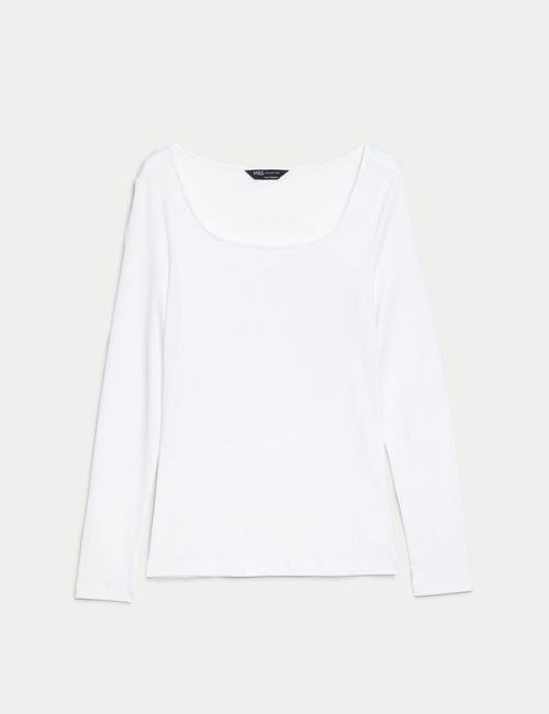 Beyaz Saf Pamuklu Slim Fit T-Shirt