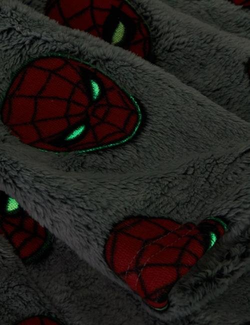 Siyah Mix Spider-Man™ Kapüşonlu Polar Sabahlık (2-7 Yaş)