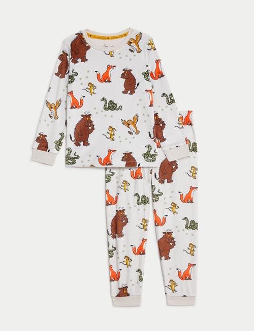 Krem The Gruffalo™ Uzun Kollu Kadife Pijama Takımı (1-8 Yaş)