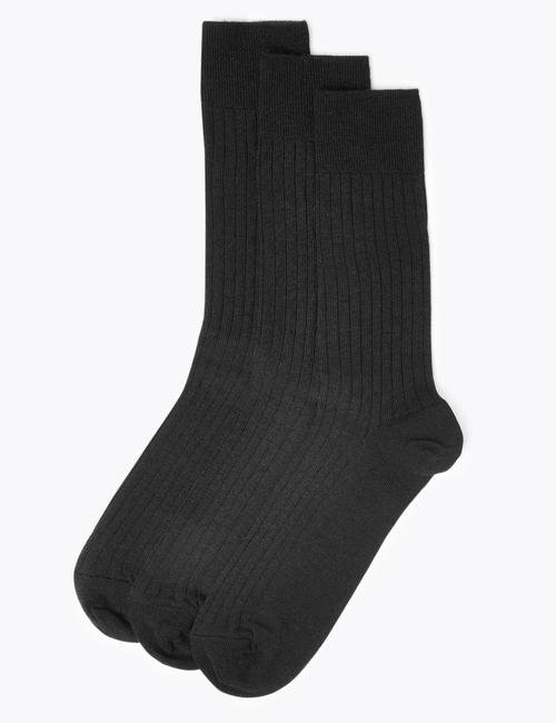 Siyah 3'lü Yünlü Çorap Seti