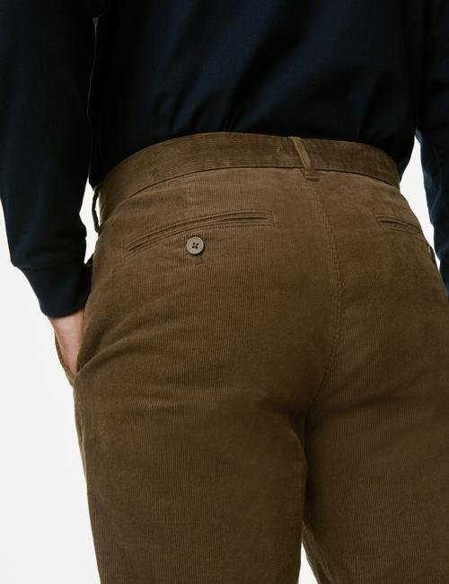 Kahverengi Regular Fit Kadife Chino Pantolon
