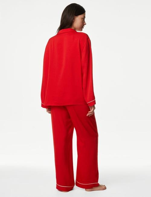 Kırmızı Regular Fit Dream Satin™ Pijama Takımı