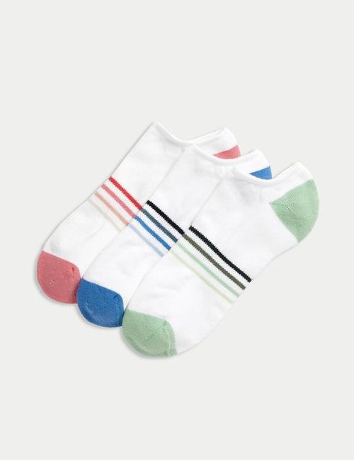 Beyaz 3'lü Trainer Liners™ Spor Çorabı Seti
