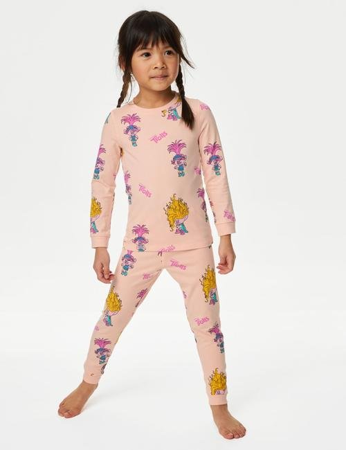 Pembe Trolls™ Uzun Kollu Pijama Takımı (1-7 Yaş)