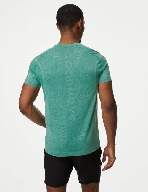 Yeşil Kısa Kollu Dikişsiz T-Shirt
